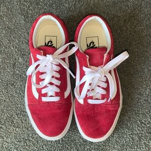 Red Kids Old Skool Vans - Size 3.5 (Big Kids)